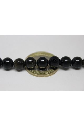 Golden & Siyah Obsidyen Taşı 8Mm/4 Adet