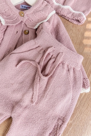 Babymod Triko Kışlık Hırkalı Kız Bebek Takım Gülkurusu