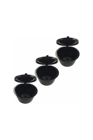 Fosenze Üçlü Siyah Yeniden Kullanılabilir Kahve Kapsülü Filtresi - Dolce Gusto Makineleri İçin, Çay/çikolata Uyumlu, 304 Çelik, 30-50 Kullanim Diğer