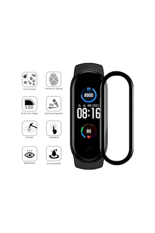 Xiaomi Mi Band 5 & 6 Ekran Koruyucu 3D Kavisli Full Kaplama Pmma