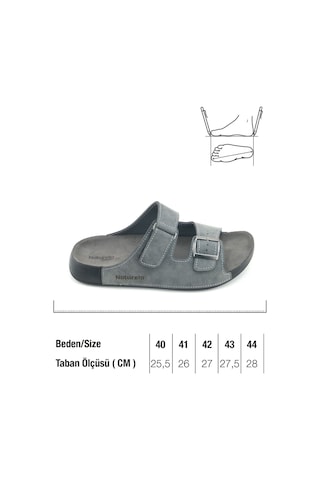 Gezer Naturela Comfort Erkek Yazlık Rahat Taban Suni Deri Tek Cırt Cırtlı Tek Tokalı Ayarlanabilir G Füme