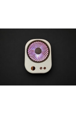 Mini Şarjlı Masaüstü Fan Rgb Işıklı Ve Ayaklı Tasarım Çantada Taşımaya Uygun Karma Renk