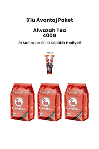 Alwazah Tea 3'lü Avantaj Paket Pure Ceylon Dökme Çay 400 G