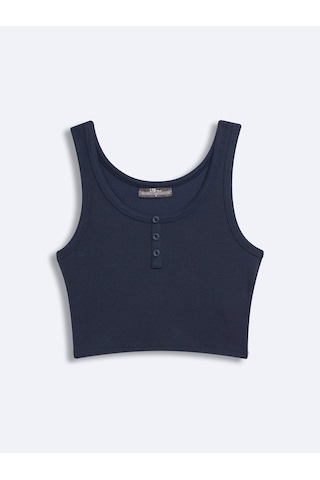 LTB Düğmeli Kaşkorse Crop Lacivert Atlet