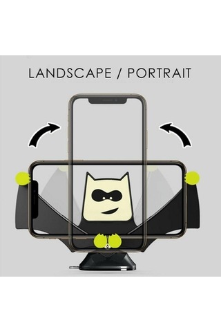 Luckysouk Betty Becky Araba Hava Firar Telefon Tutucu Montaj Klipsi Yarasa Telefon Için Güvenli Kavrama Siyah Havalandırma Yok Arb5q7