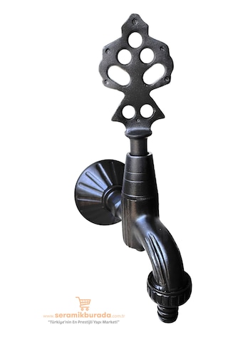 İkili Osmanlı Musluğu Rakorlu Siyah Siyah