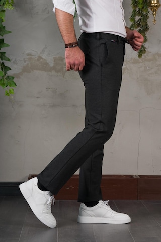 Ecer Likralı Beli Lastikli İplikli Kışlık Kumaş Erkek Jogger Pantolon Antrasit