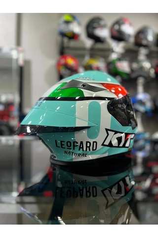 Tt-revo Leopard Trıcolor Kapalı Kask Şeffaf Vizörlü Gönderilmektedir Turkuaz