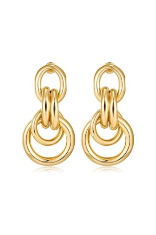 Chavin Gold Bijuteri Retro Tarz Bayan Halka Küpe Ev20sr Gold