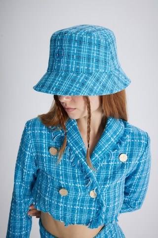 Holly Lolly Tüvit Kumaş Logolu Bucket Tweed Şapka Mavi