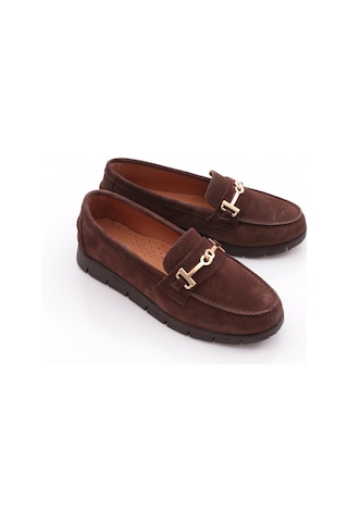 Dgn 5604-6 Kadın Loafer Ayakkabı Kahve Süet