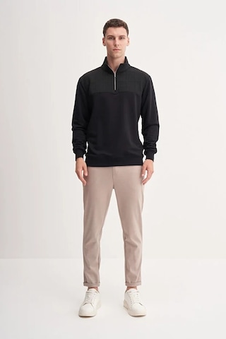 Cazador Premium Regular Fit Dik Yaka Mevsimlik 3 İplik Sweatshirt-53415 Siyah