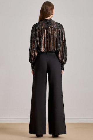Dökümlü Siyah Şifon Gömlek Siyah