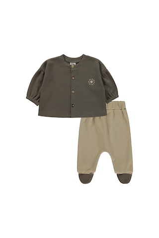 Civil Baby Güneş Baskılı 1-9 Ay Pijama Takımı - Kahverengi Acı Kahverengi