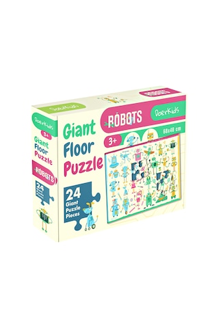Doerkids Baby Puzzle Dev Robotlar Puzzle Jumbo Yer Puzzle Robots 24 Parça