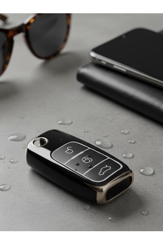 Ford Focus Mk2 Fiesta C-max Courier Mondeo Courier Ecosport B-max 3 Buton Nano Anahtar Kılıfı Siyah