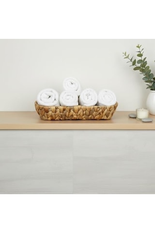 Hasır Oval Ekmek Sepeti Ve Çok Amaçlı Düzenleyici, 28x6 Cm Doğal Örme Sunum Tabağı, İnce Uzun Baget Ekmeklik, Çatal Kaşık Ve Banyo Makyaj Organizeri