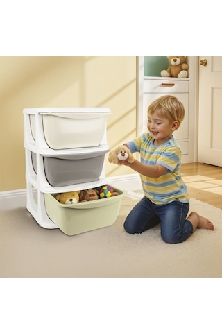 Dolu Nuve 7130 - 3 Çekmeceli 3 Katlı Çocuk Saklama Ünitesi DOLU.297 Çok Renkli