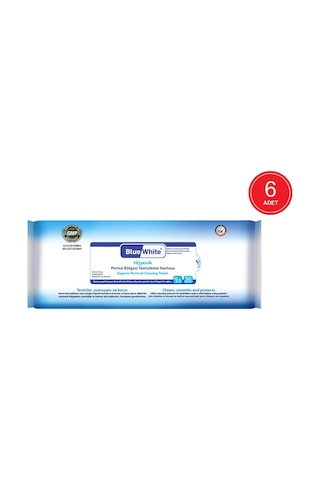 Blue White Hijyenik Perine Bölgesi Temizleme Havlusu 6 X 50'Li