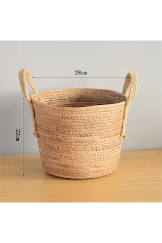 Dokuma Elde Taşınabilen Çiçek Sepetleri Rattan Saksılar Saklama Sepetleri B