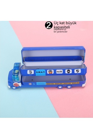 İlkokul Çocukları İçin Pratik Ve Dayanıklı Çok Amaçlı Yaratıcı Tasarım Metal Okul Kalem Kutusu Pembe