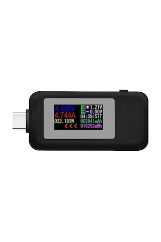 Butuglobal Kws-1902c Renk Tipi C Usb Akım Gerilim Monitör Güç Ölçer Siyah