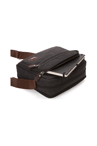 Newish Polo Erkek Kanvas Kumaş Okul Kolej Ve Postacı Omuz Çantası New265 Siyah