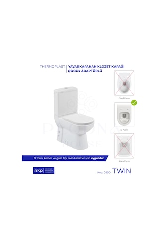 Çocuk Bebek Adaptörlü Yavaş Kapanan Klozet Kapağı