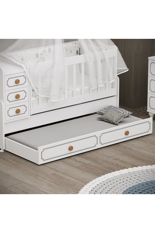 Garaj Home Yaren Yavrulu Beşik Kombin Beyaz