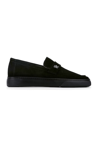 Tamer Tanca Erkek Hakiki Deri Siyah Süet Loafer Ayakkabı 1097 B349-18 Erk Ayk Y26 Sıyah Suet