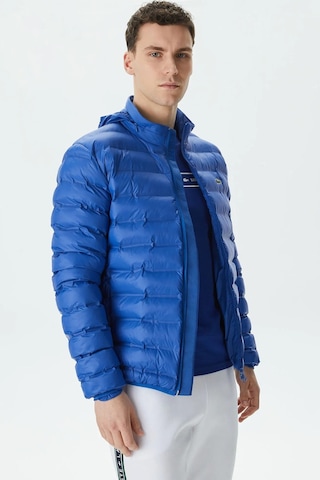 Lacoste Synthetic Fill Jacket Gizlenebilir Kapişonlu Şişme Erkek Mont Mavi Lacivert