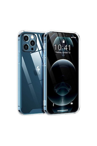 Logis Apple Uyumlu iPhone 12 Pro Max 6.7" Şeffaf Kılıf Silikon Koruma