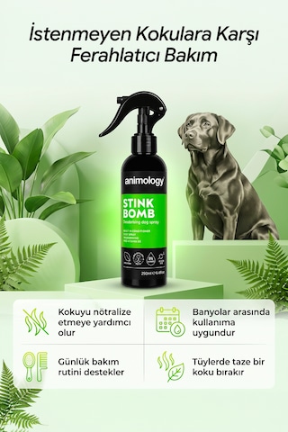 Animology Stink Bomb Kötü Koku Giderici Yetişkin Köpek Bakım Ve Tarama Spreyi 250 Ml