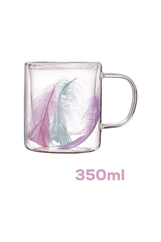 Perotti 16792 Double Feather Çift Cidarlı Kupa 2 Adet 300 Ml Şeffaf