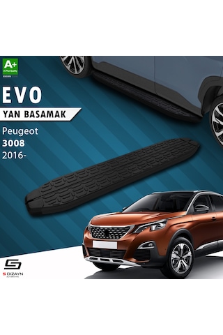 S-dizayn Peugeot 3008 2 Evo Siyah Yan Basamak 183 Cm 2016 Üzeri