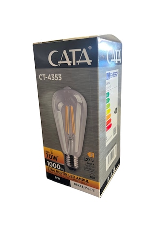 Cata Ct-4353 St64 Rustik Led Ampul 8w Beyaz Işık - 5 Li Paket