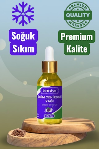 Üzüm Çekirdeği Yağı 20 Ml - Saf Soğuk Sıkım , Kolajen Destek, Cilt & Saç 20 ML