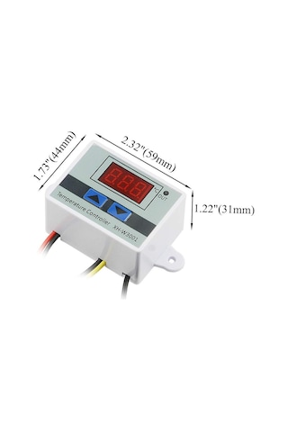 Yaozixa Xh-w3001 Dijital Mikroişlemci Sıcaklık Kontrolörü -50 C/+110 C 12v Led Ekranlı Isıtma/soğutma Modlu Su Geçirmez Sensörlü