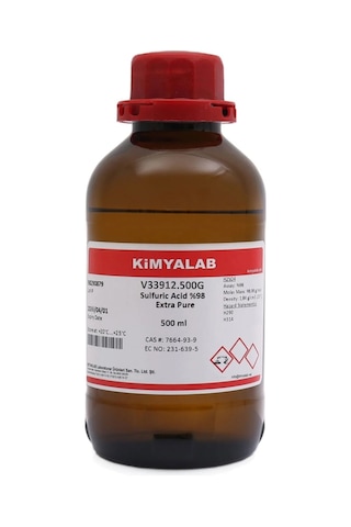 Sülfürik Asit %98 Cam - Sulfuric Acid Extra Pure H2SO4 500 ML