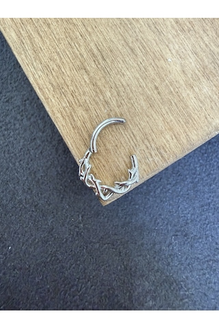 316 L Cerrahi Çelik Sarmaşık Model Halka Piercing Gümüş