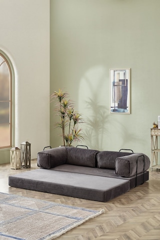 Dekoport Relax Kanepe Dinlenme Koltuğu Puffy Kanepe Yatak Olabilen Açılır Aktivite Koltuğu Antrasit