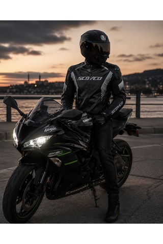 Scoyco Jk322 Motosiklet Montu 4 Mevsim Oxford 600-d Dayanıklı Kumaş Deri Motorcu Mont Siyah Çok Renkli