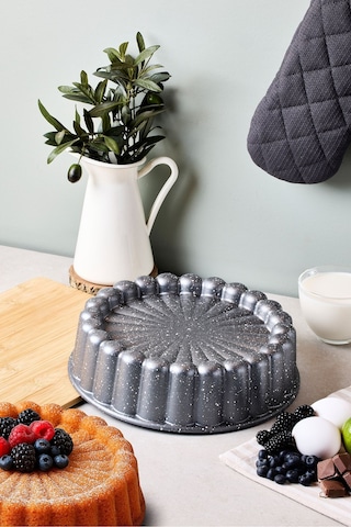 Cake Pro Döküm Papatya Silver Tart Kalıbı 26 Cm Gümüş