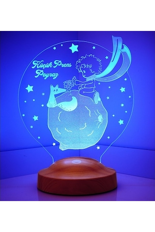 3D 3 Boyutlu Küçük Prens Le Petit Prince Çocuk Hediyesi Led Lamba