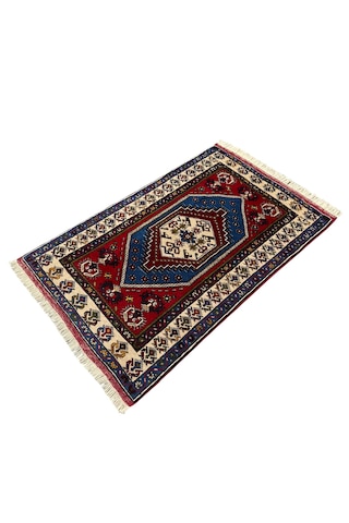 El Dokuma Sıfır Yahyalı Halısı 94x150 Lacivert %100 Yün Halı