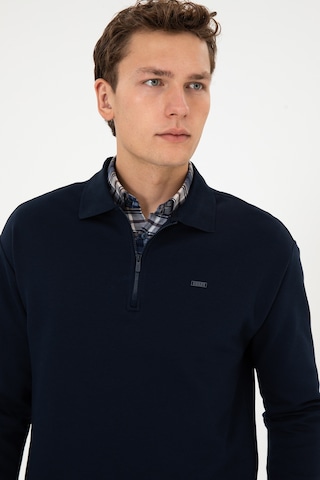 U.S. Polo Assn. Erkek Comfort Fit Yarım Fermuarlı Lacivert Sweatshirt 50316484-VR033