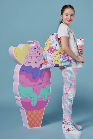 Coral High Kids Mixed Dondurma Desenli İpli Büzgülü Sırt Çantası 12652 Sarı