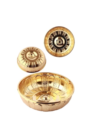 Otantik Osmanlı Motifli Hamam Tası - Altın Sarısı Renkli