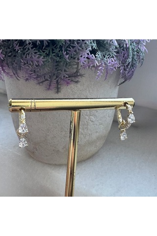 Masaliko Sallantılı Gümüş Küpe Ms3189, 925 Ayar Gümüş Altın