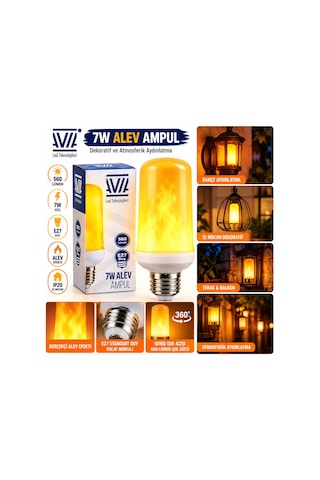 7w E27 Alev Ampul Lamba 560 Lümen Ip20 5570 Diğer